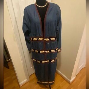 Vintage Rhinos Tile Denim Duster